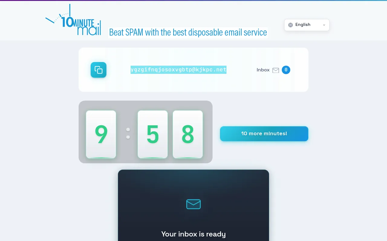 10 Minute Mail screenshot