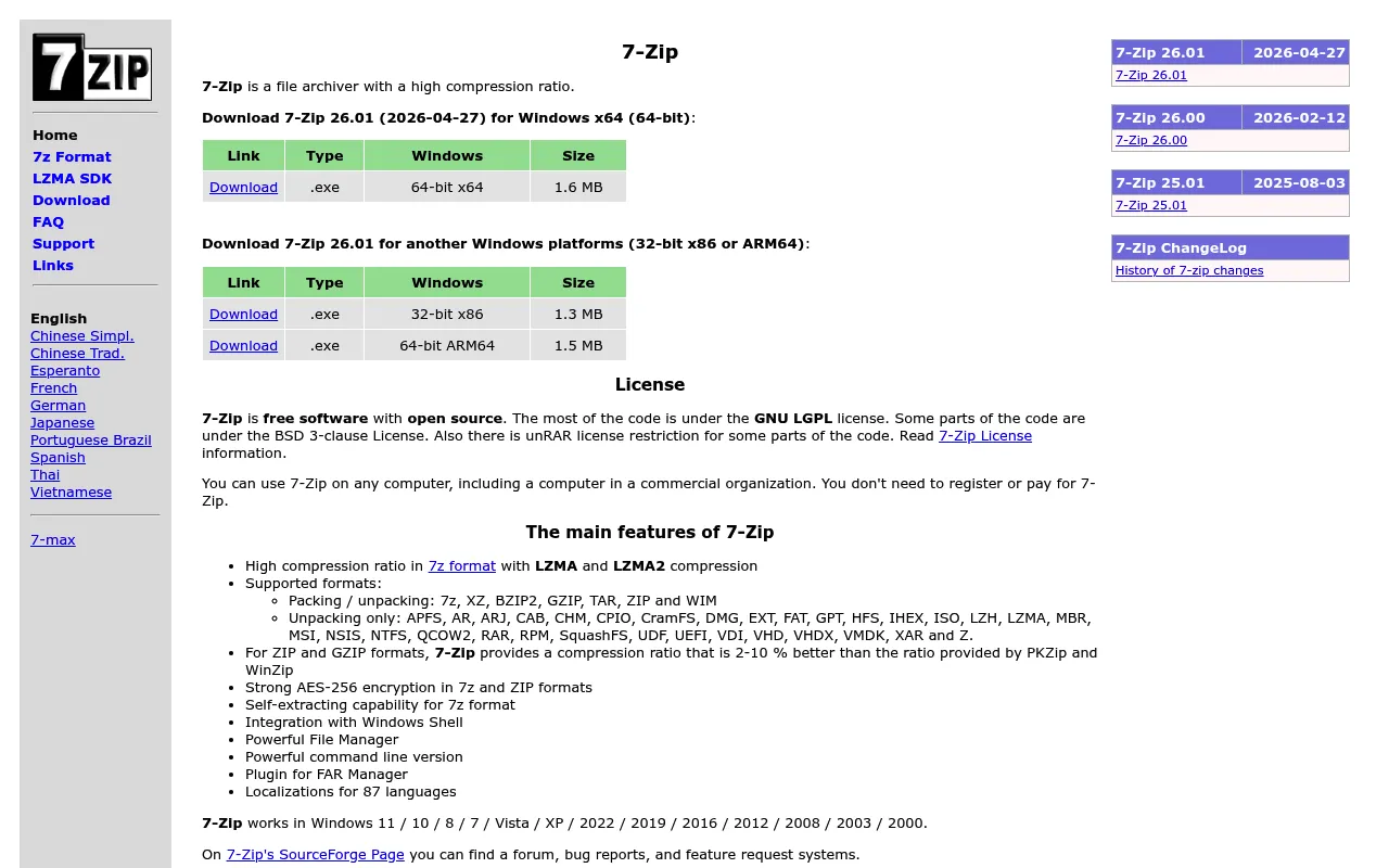 7-Zip screenshot