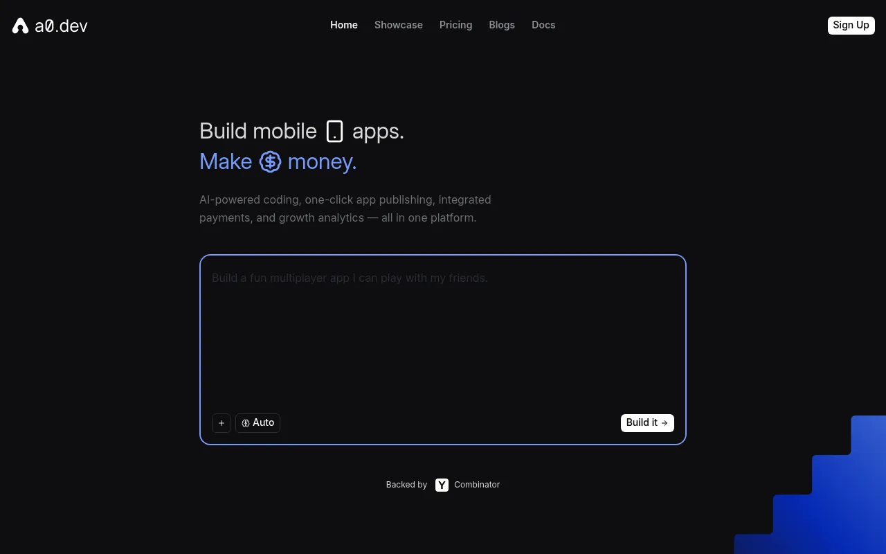 a0.dev screenshot