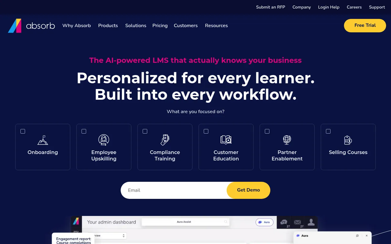 Absorb LMS screenshot