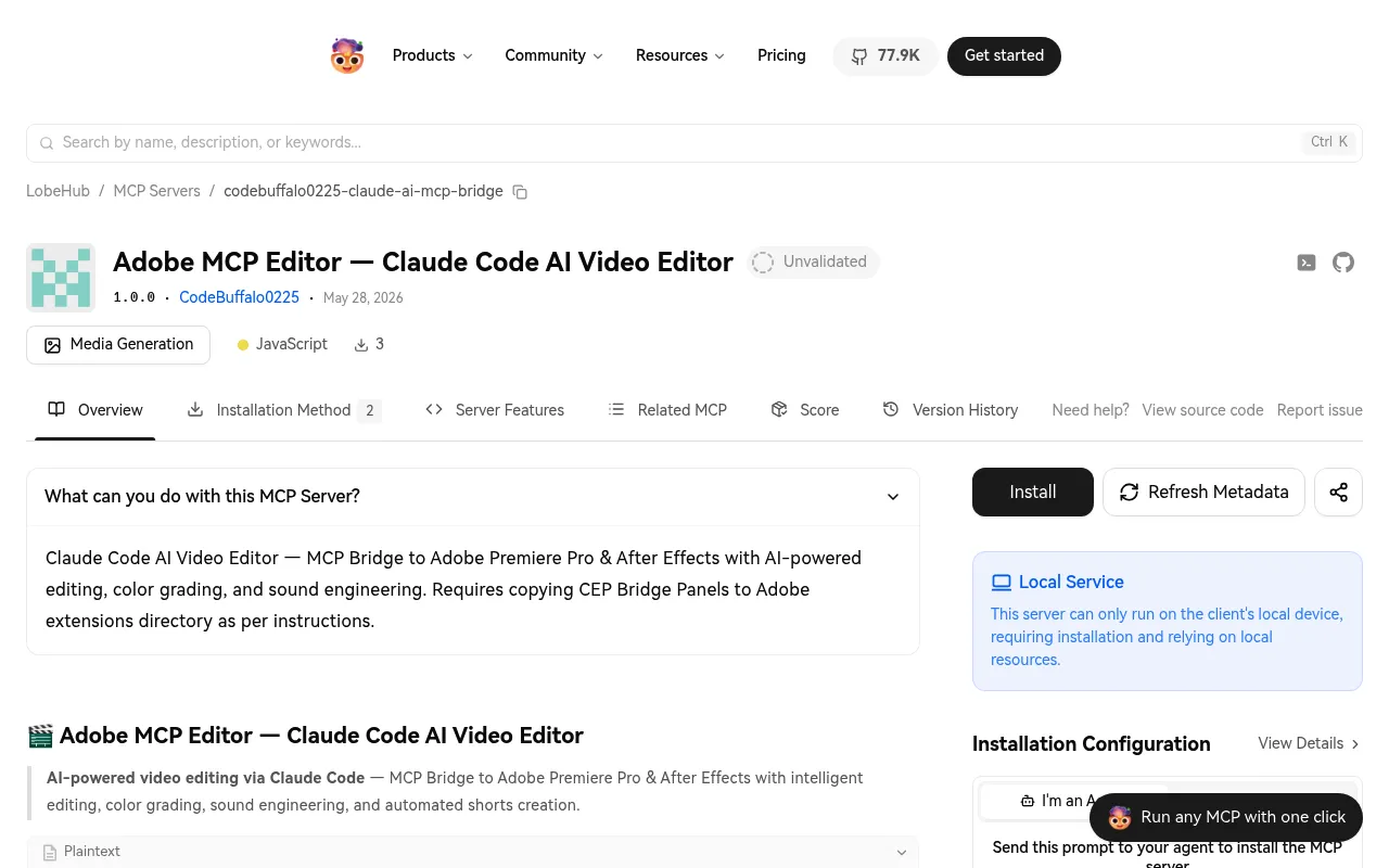 Adobe MCP Editor — Claude Code AI Video Editor screenshot