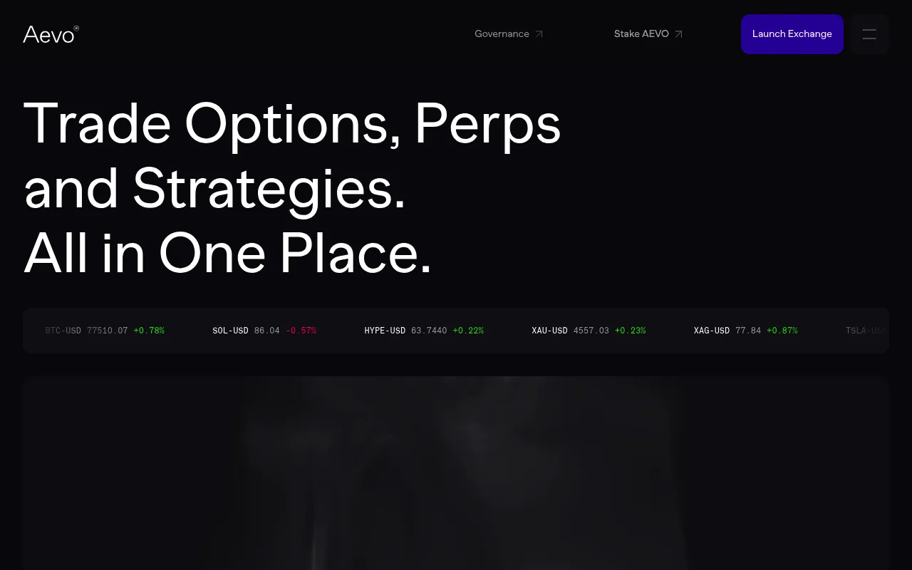 Aevo screenshot