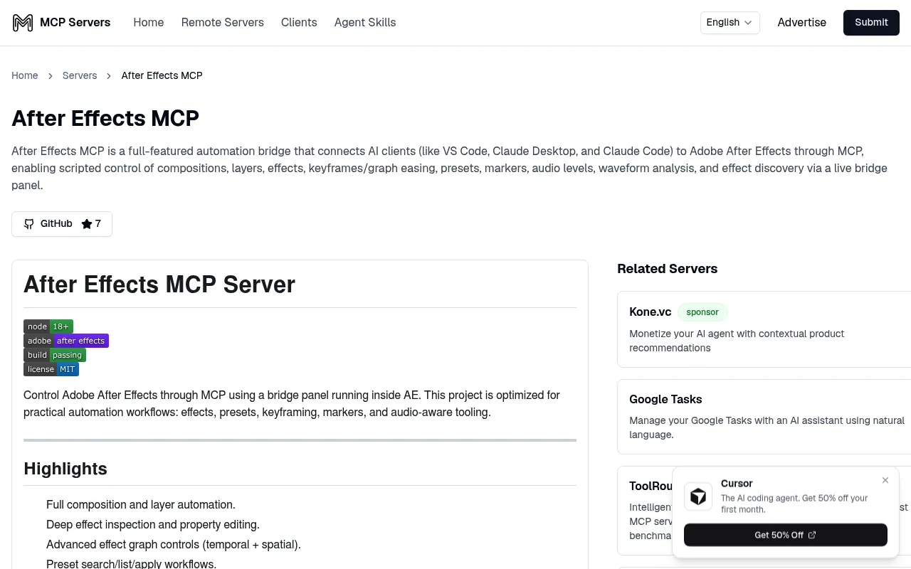 After Effects MCP screenshot