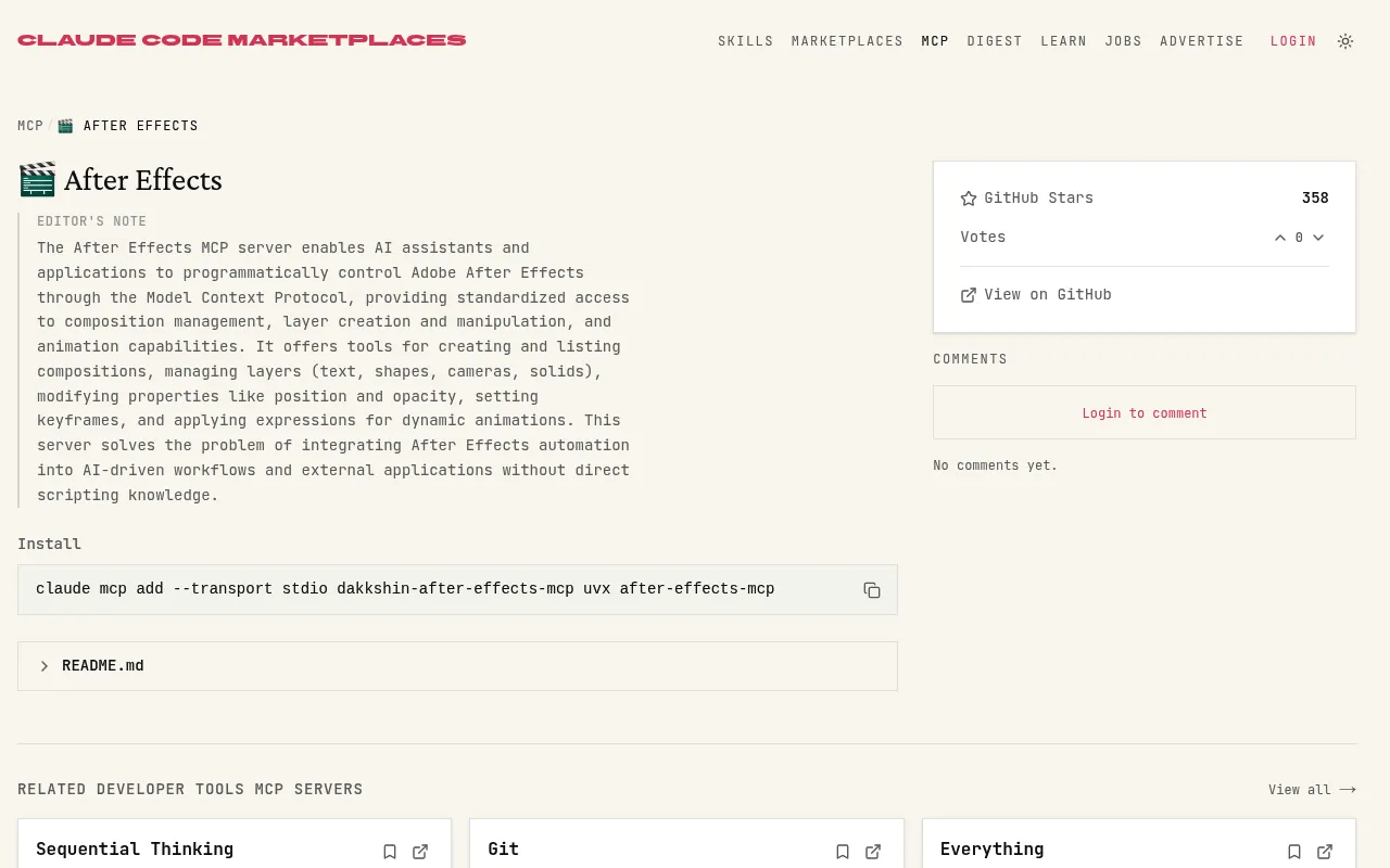 After Effects MCP screenshot