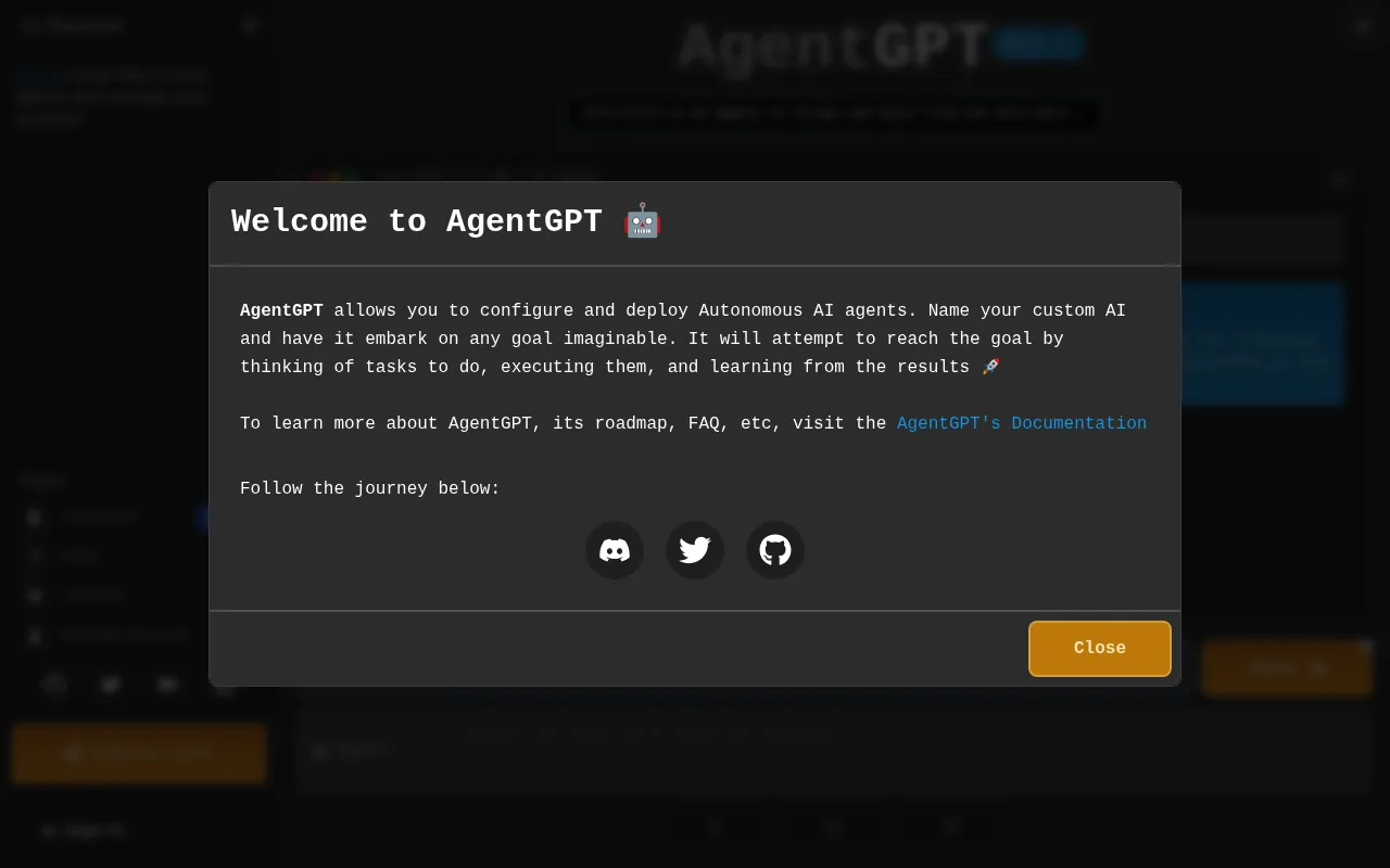 AgentGPT screenshot