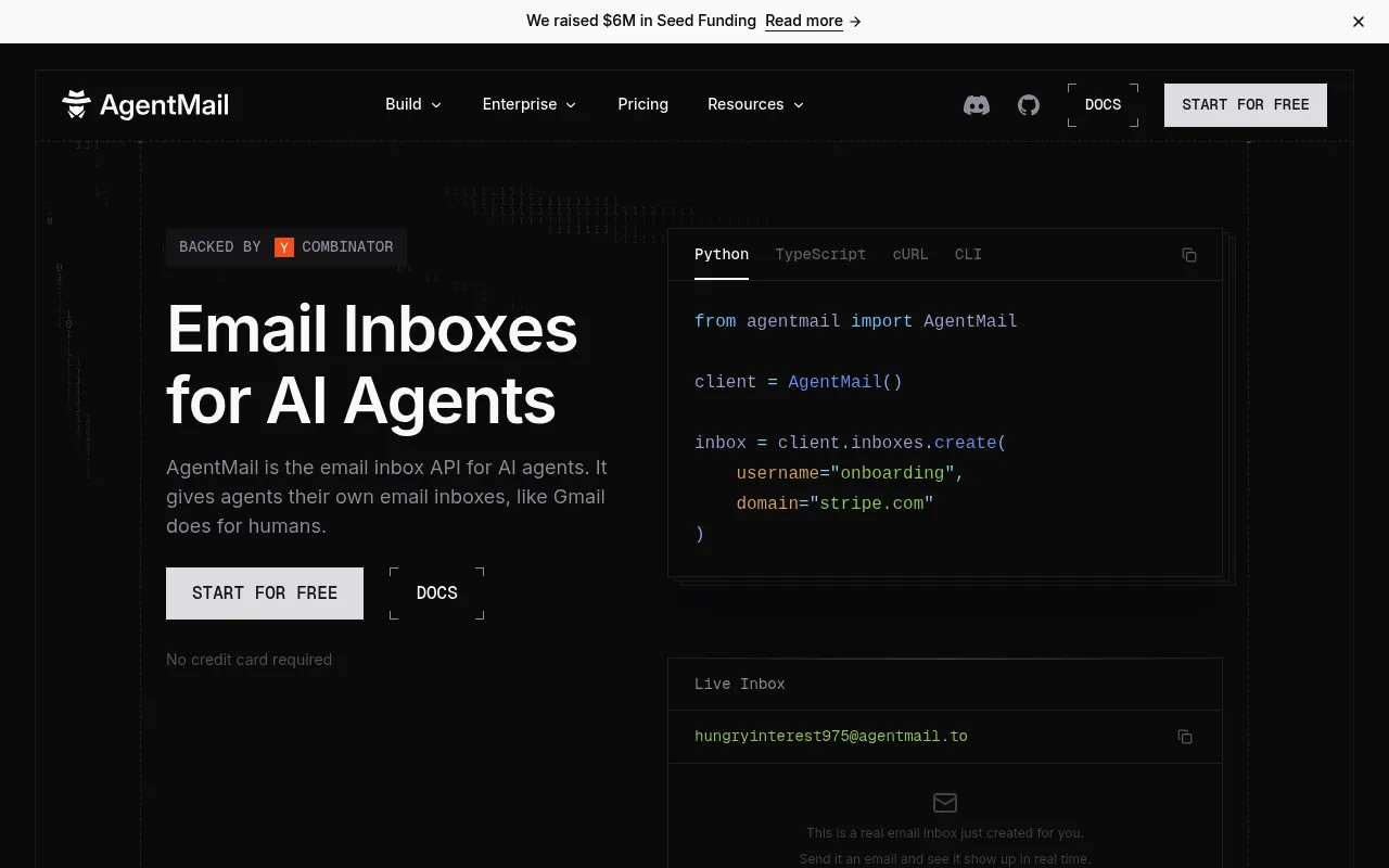 AgentMail screenshot