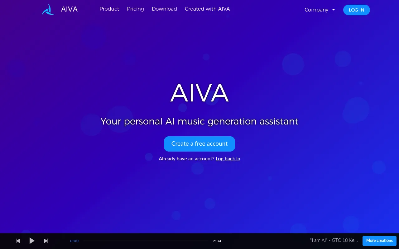 AIVA screenshot