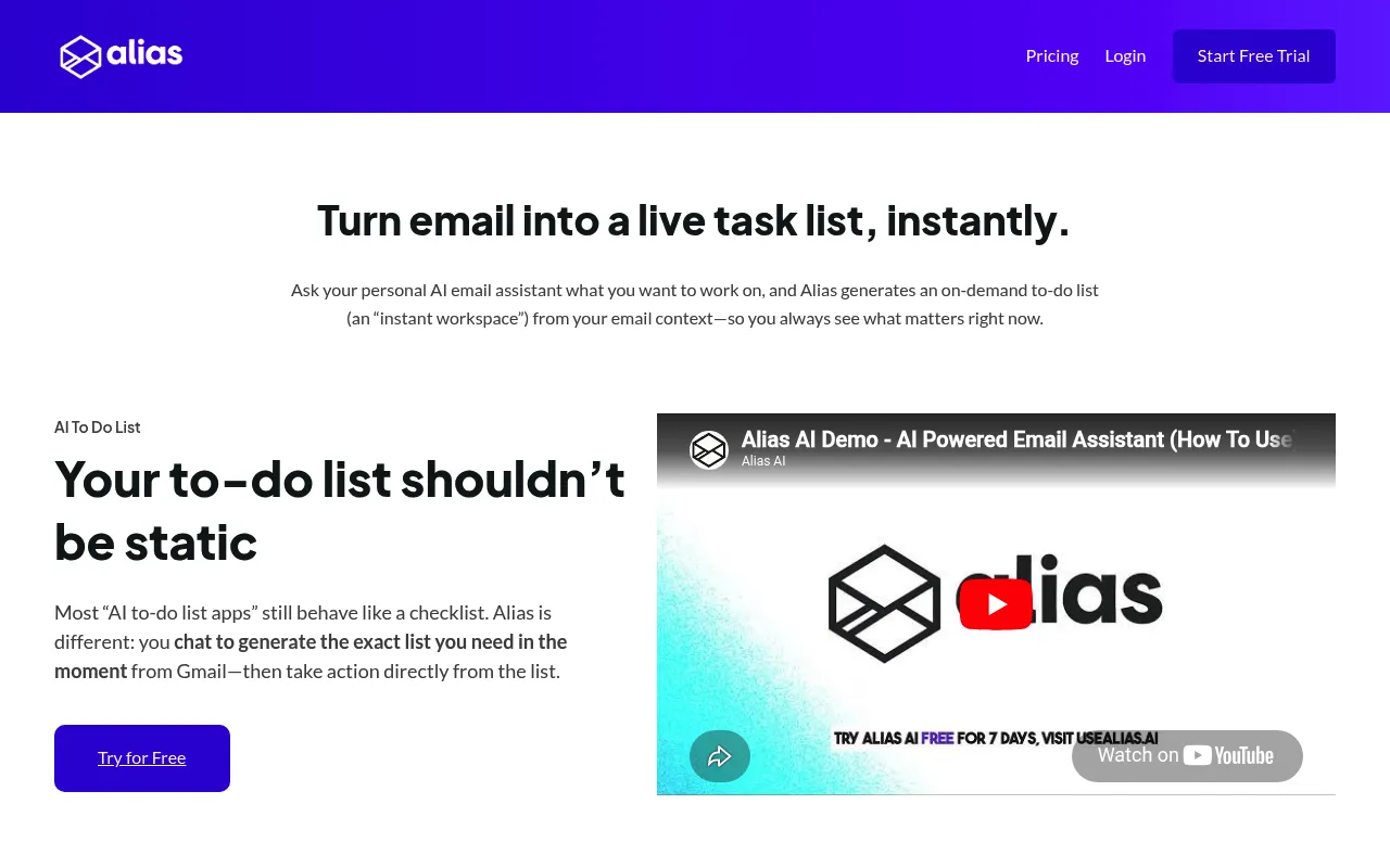 Alias AI screenshot