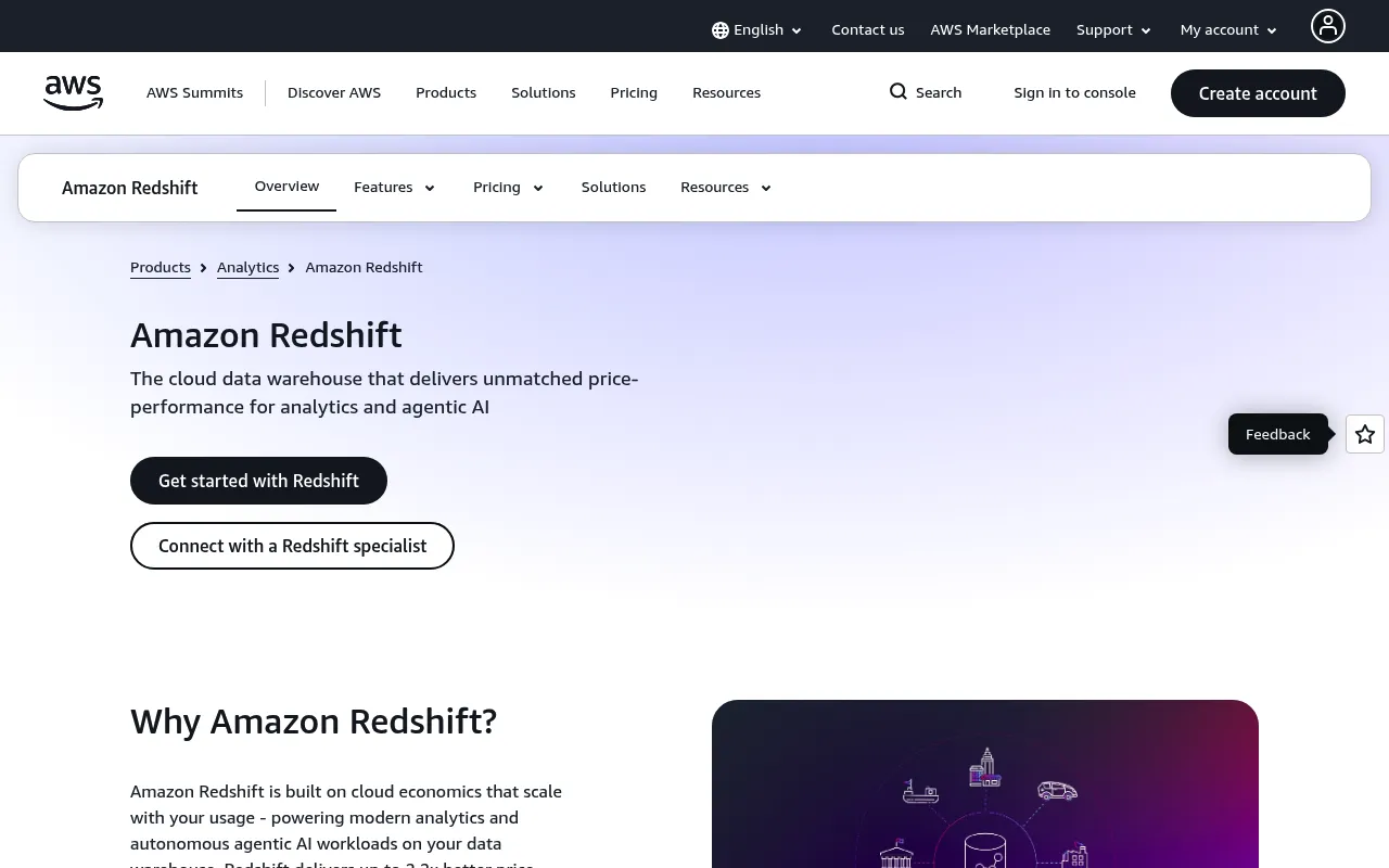 Amazon Redshift screenshot