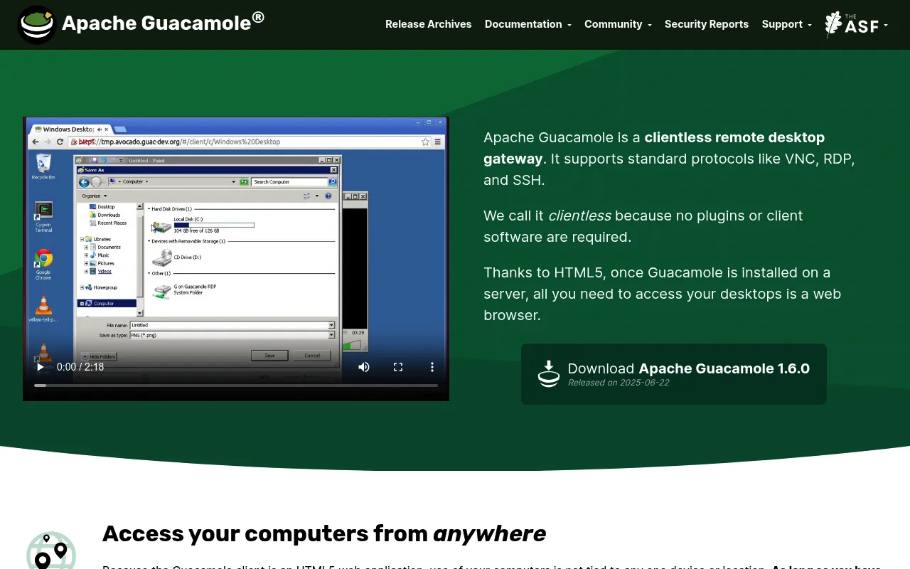 Apache Guacamole screenshot