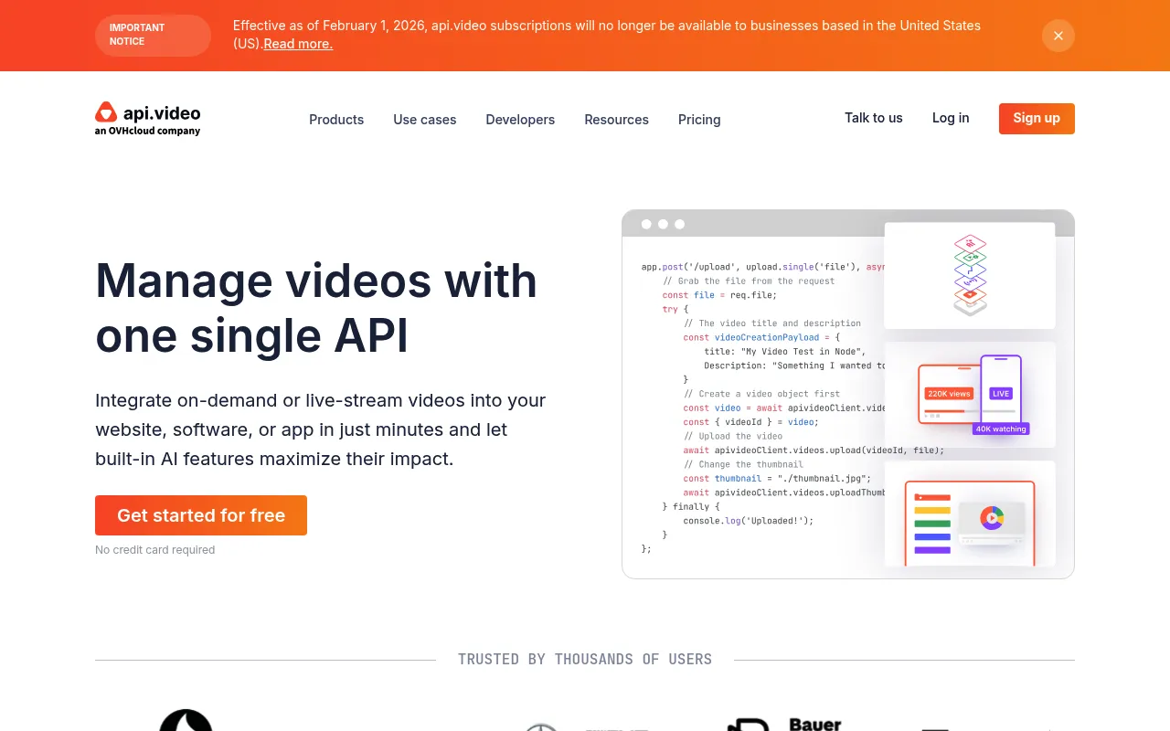 api.video screenshot