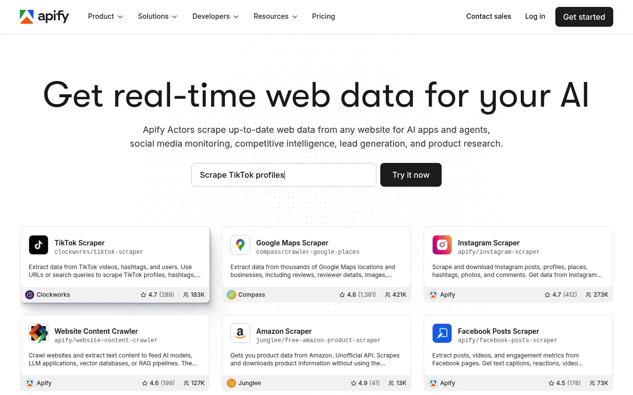 Apify screenshot