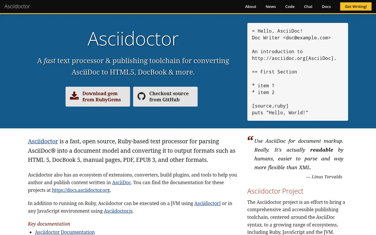 Asciidoctor screenshot