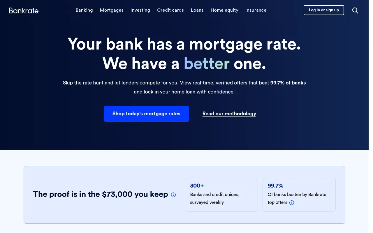 Bankrate screenshot