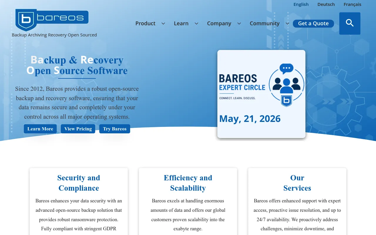 Bareos screenshot