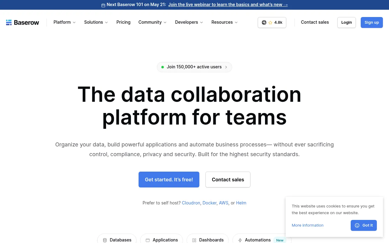 Baserow screenshot