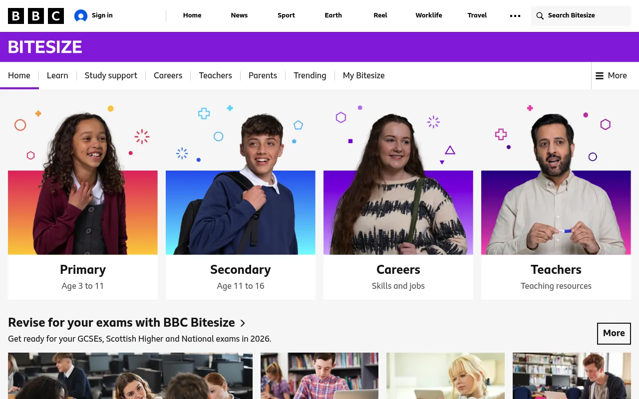BBC Bitesize screenshot