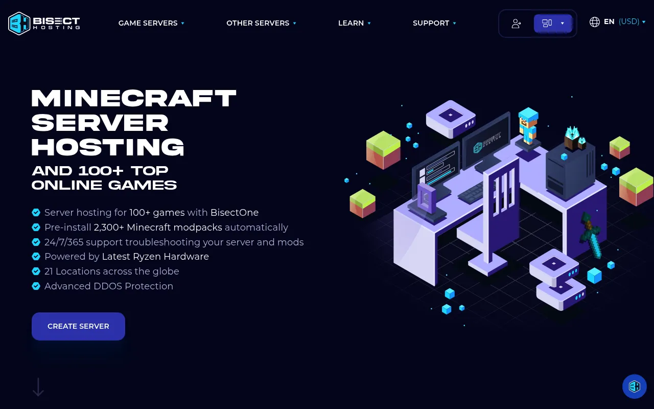 BisectHosting screenshot