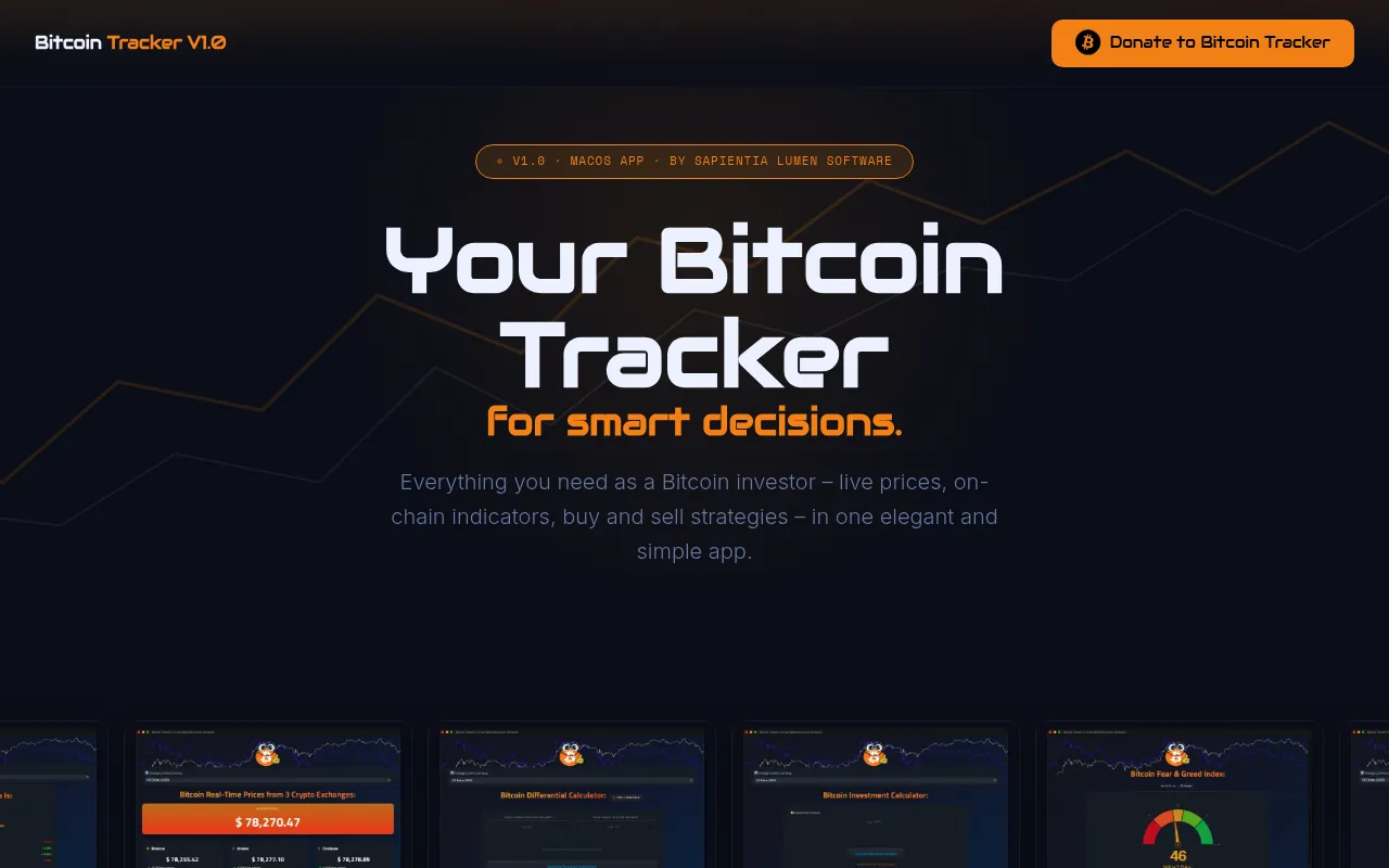 Bitcoin Tracker screenshot