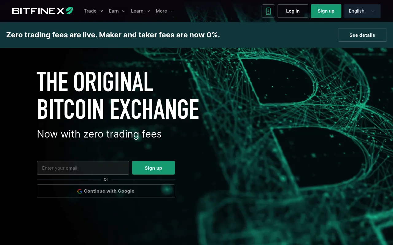 Bitfinex screenshot