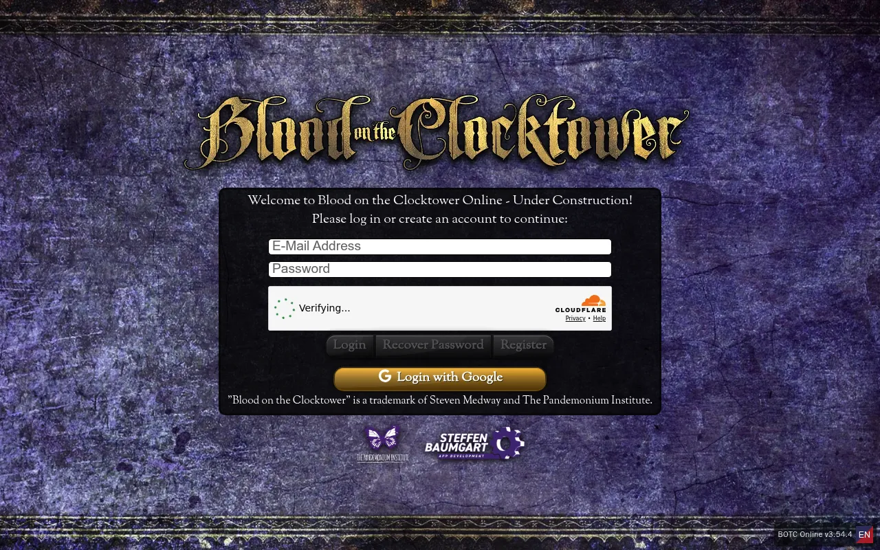 Blood on the Clocktower Online screenshot
