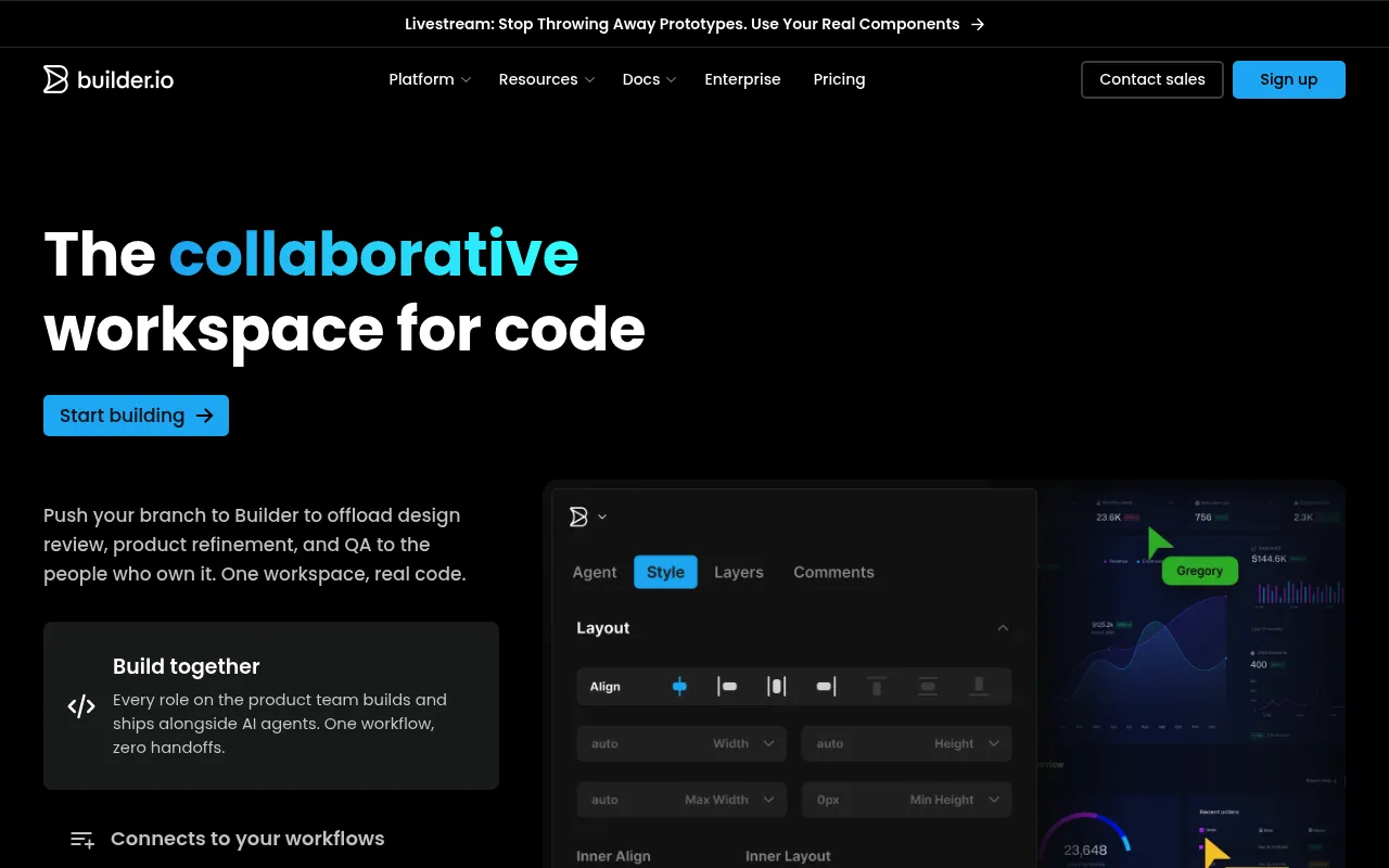 Builder.io screenshot