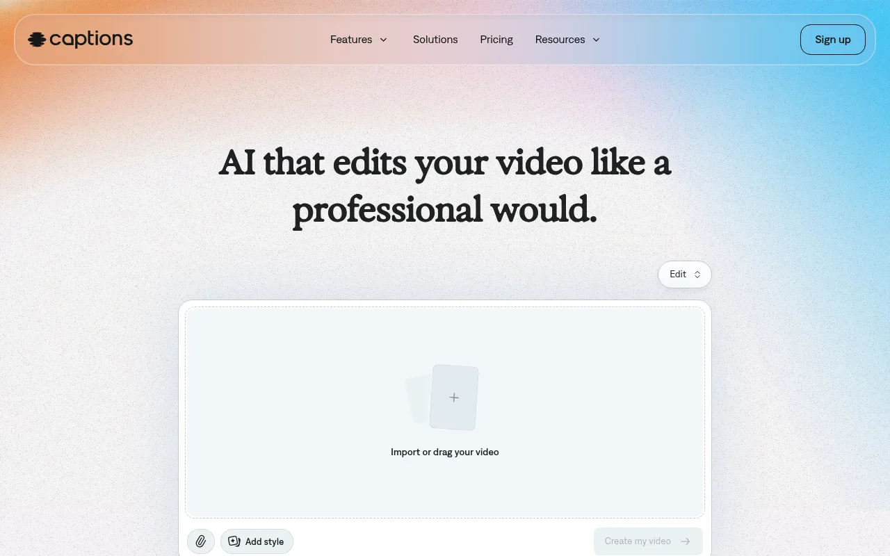 Captions screenshot