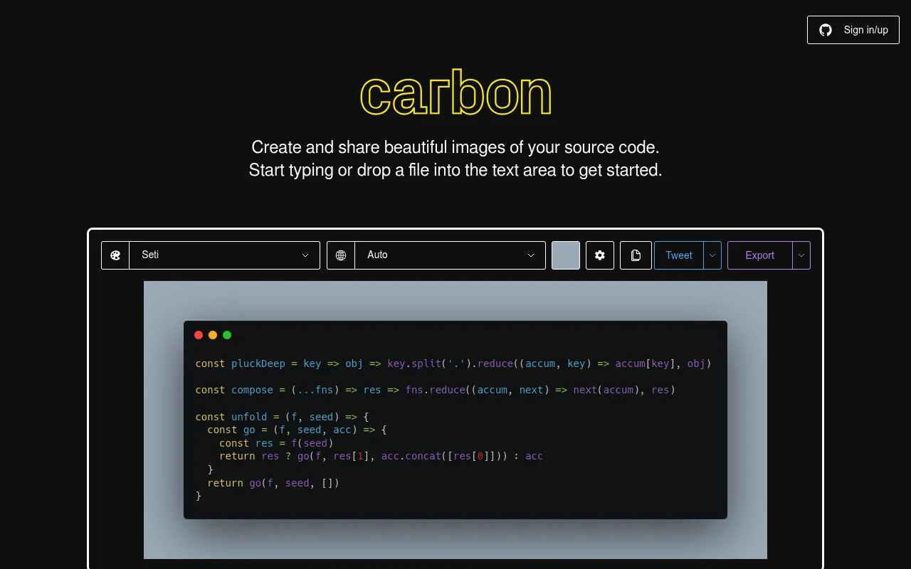 Carbon screenshot