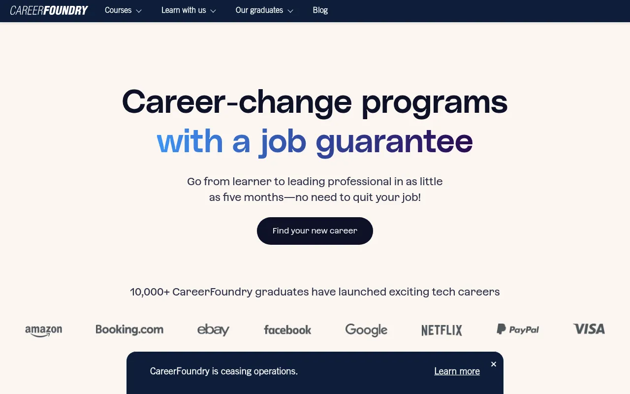 CareerFoundry screenshot