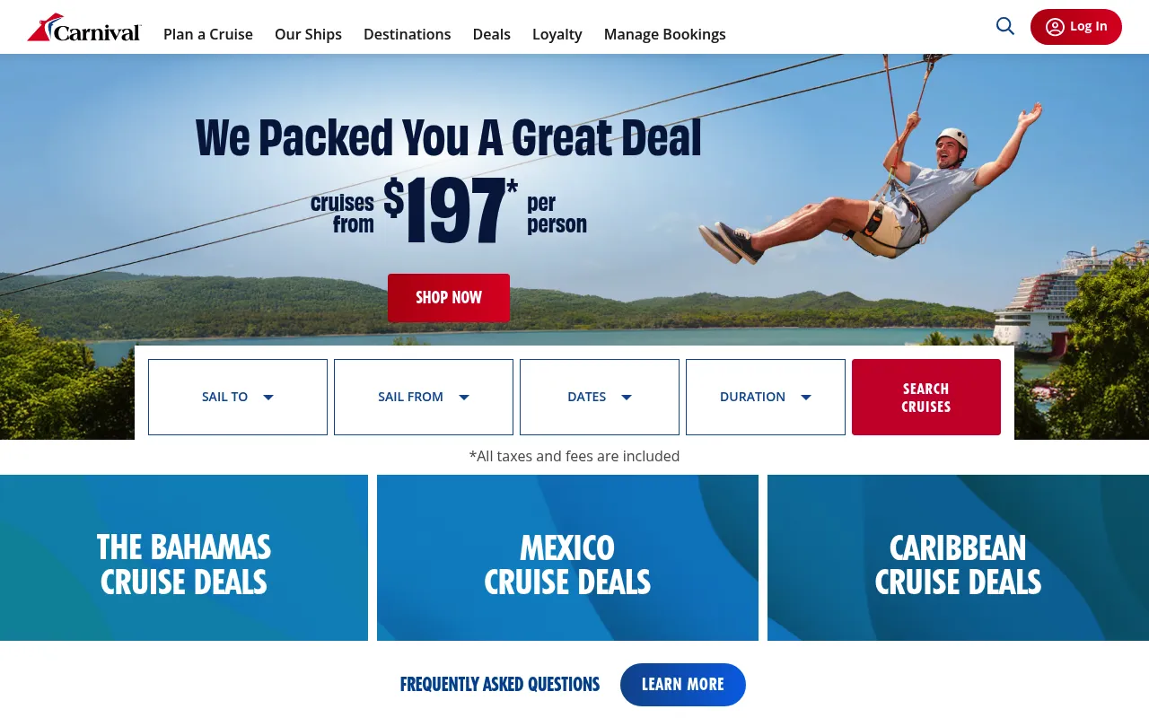 Carnival Cruise Line screenshot