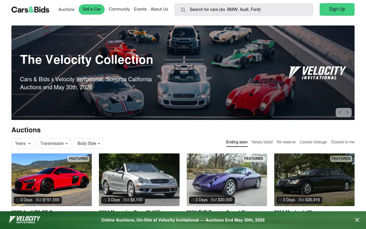 Cars & Bids screenshot