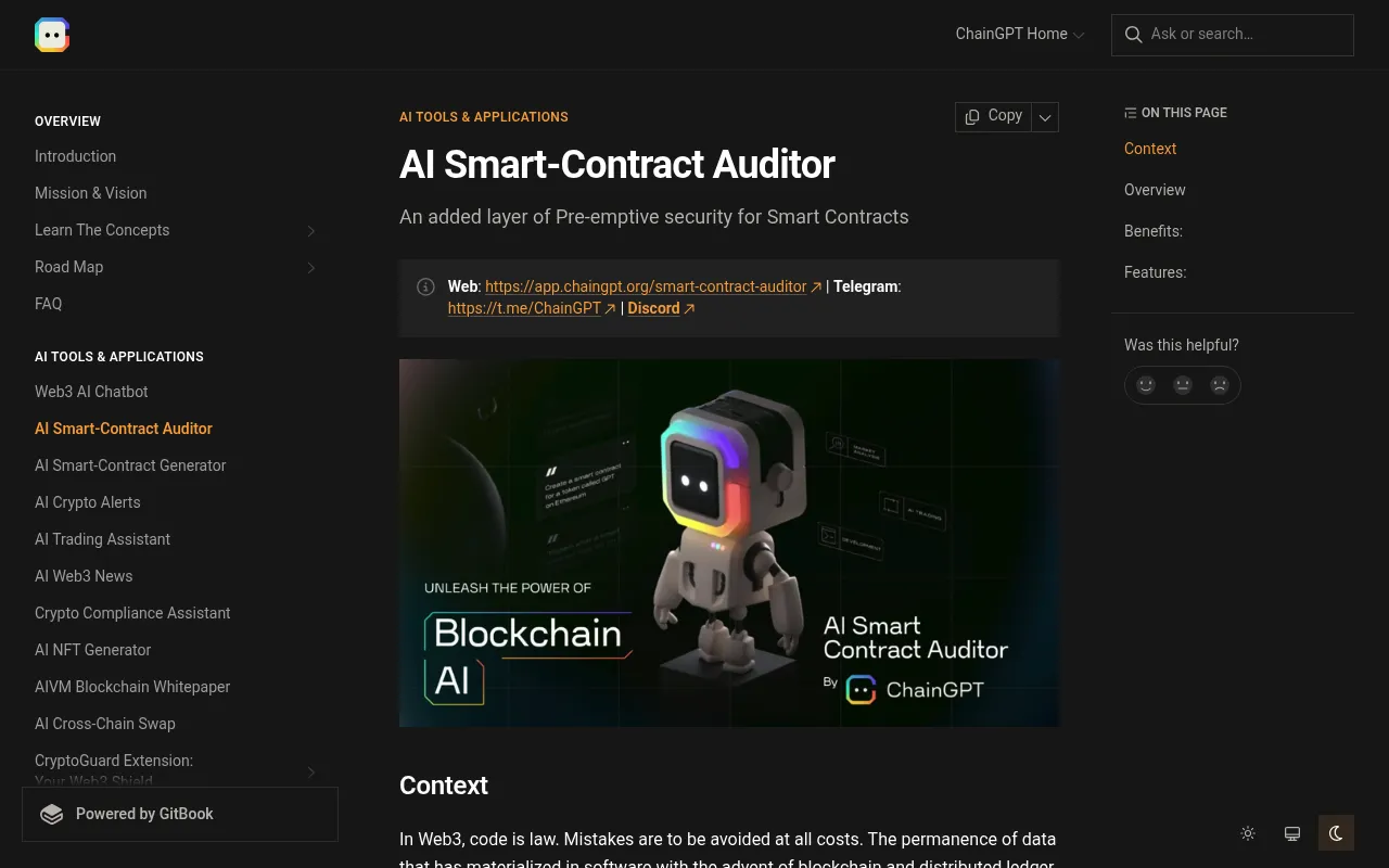 ChainGPT AI Smart-Contract Auditor screenshot