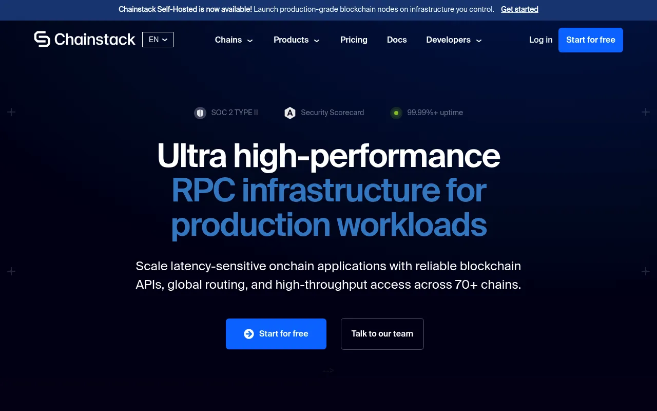 Chainstack screenshot