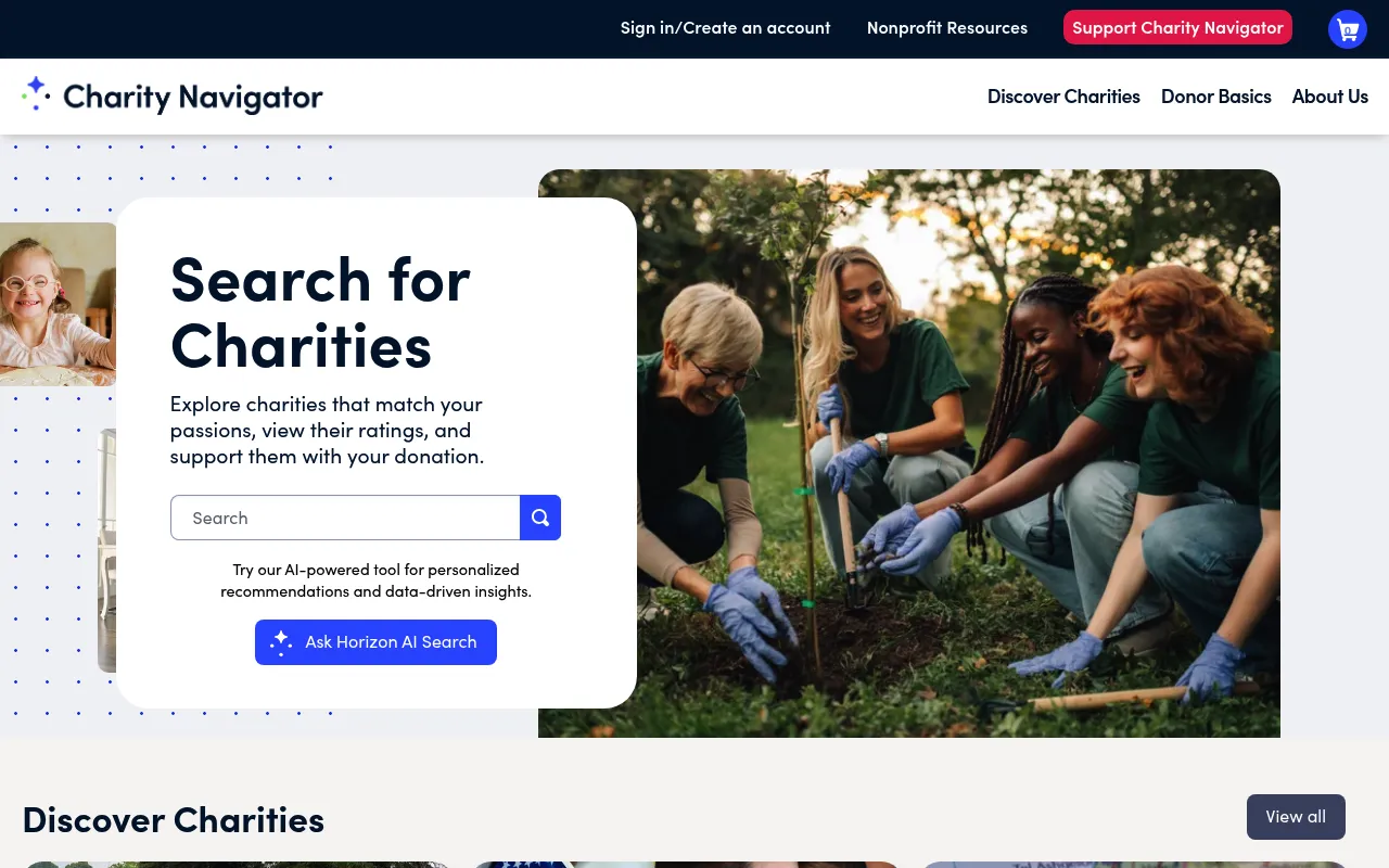 Charity Navigator screenshot
