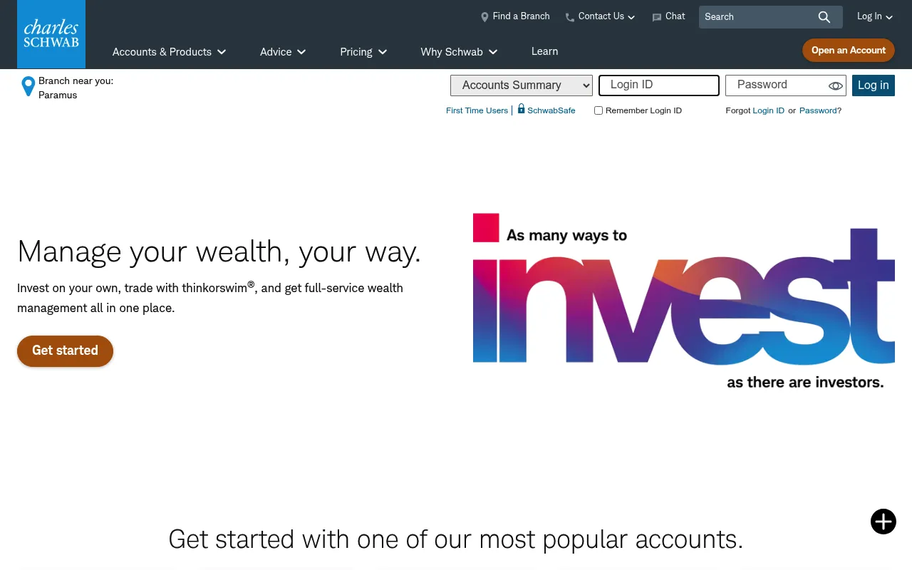 Charles Schwab screenshot
