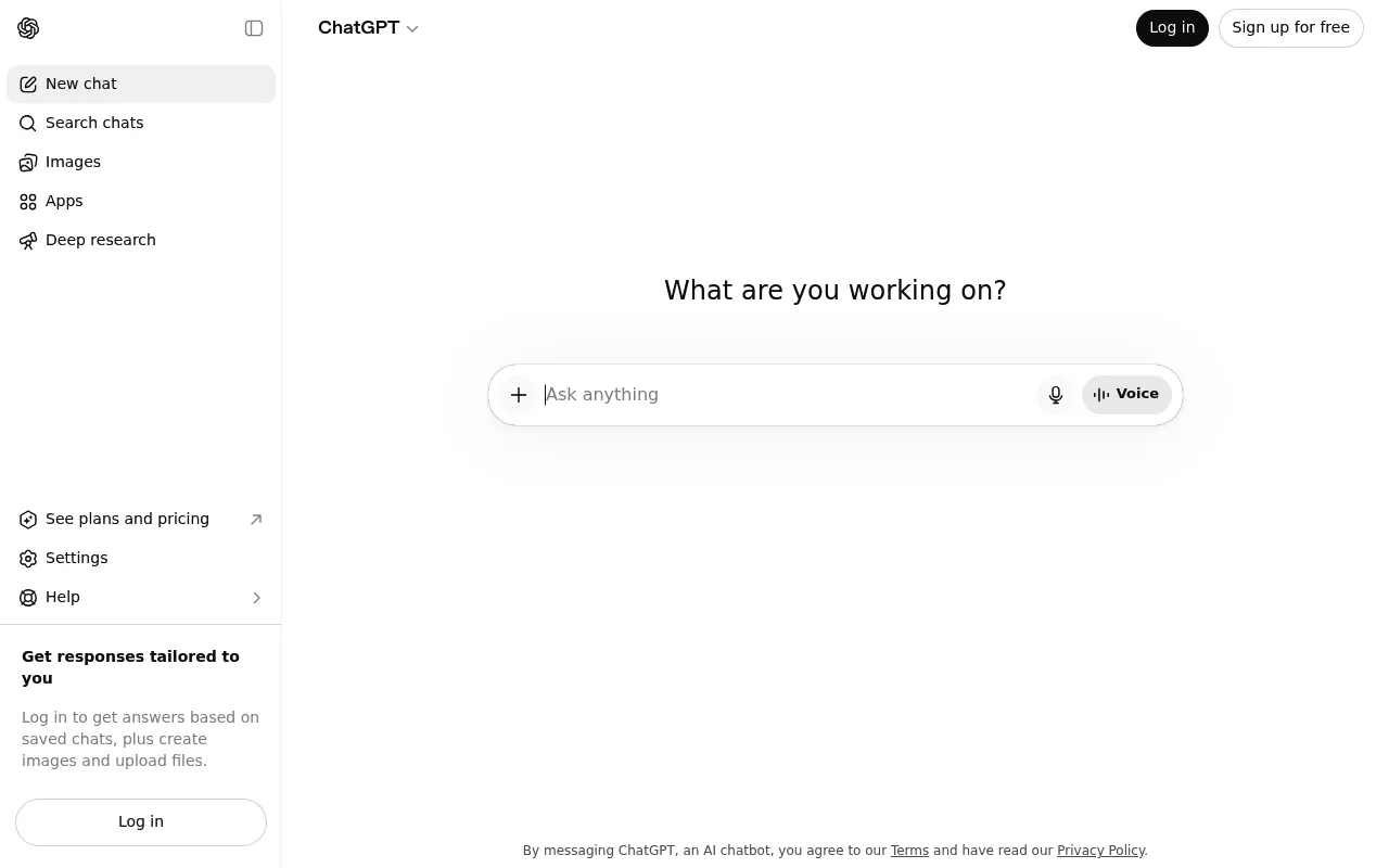 ChatGPT screenshot