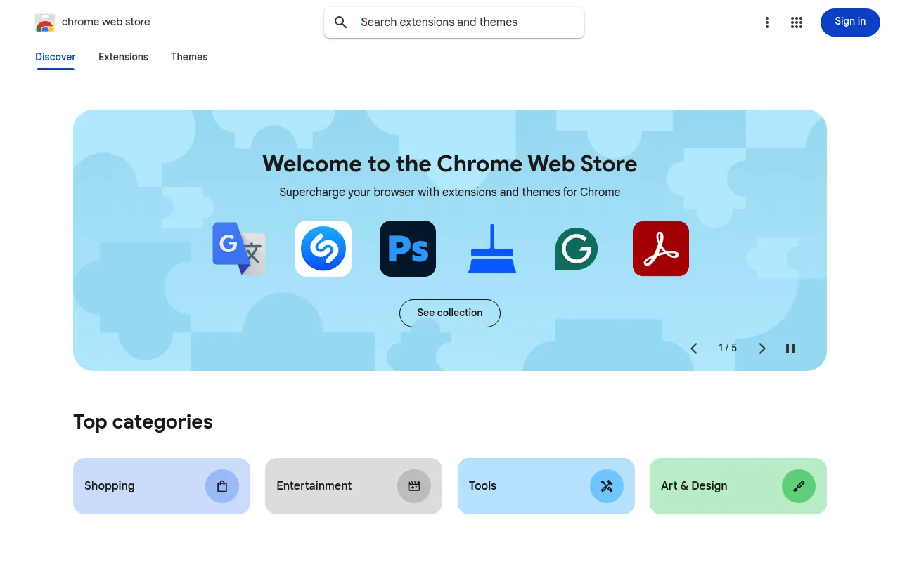 Chrome Web Store screenshot