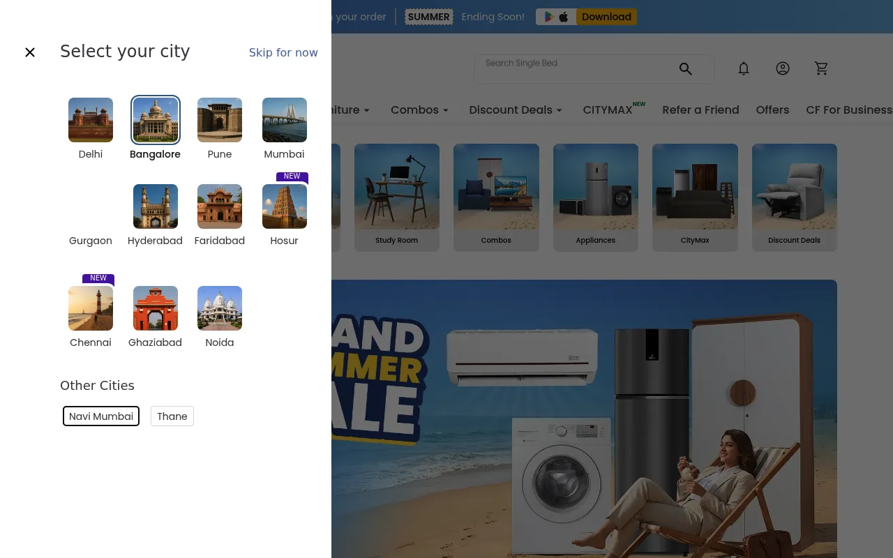 Cityfurnish screenshot