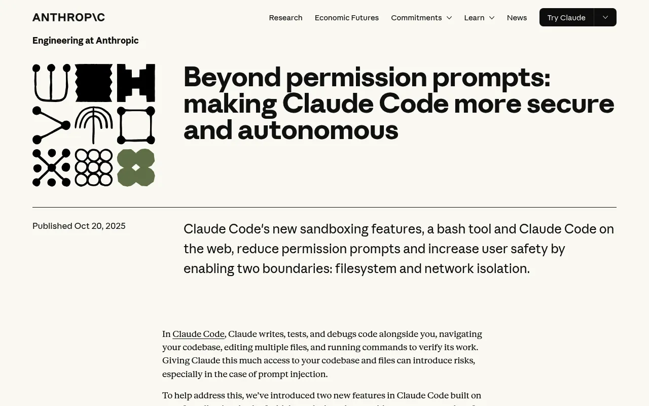 Claude Code Sandboxing screenshot