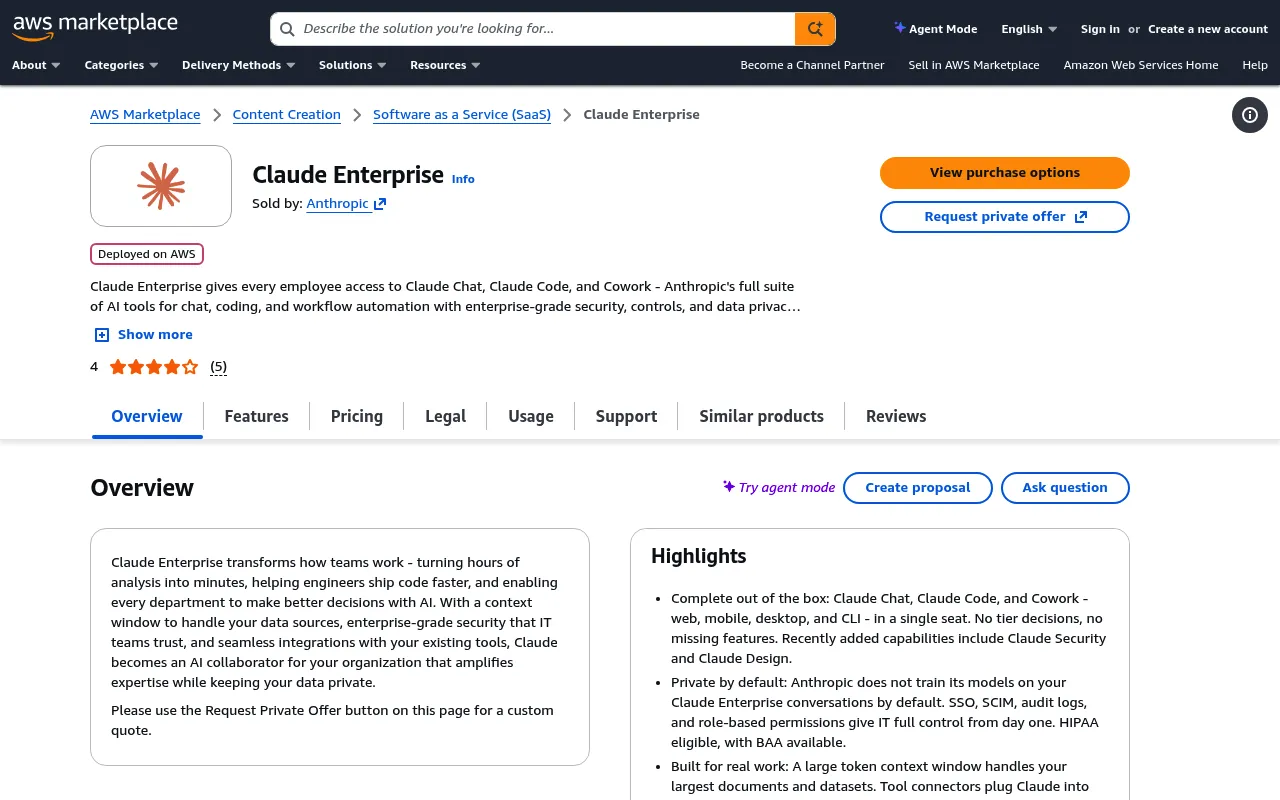 Claude Enterprise screenshot