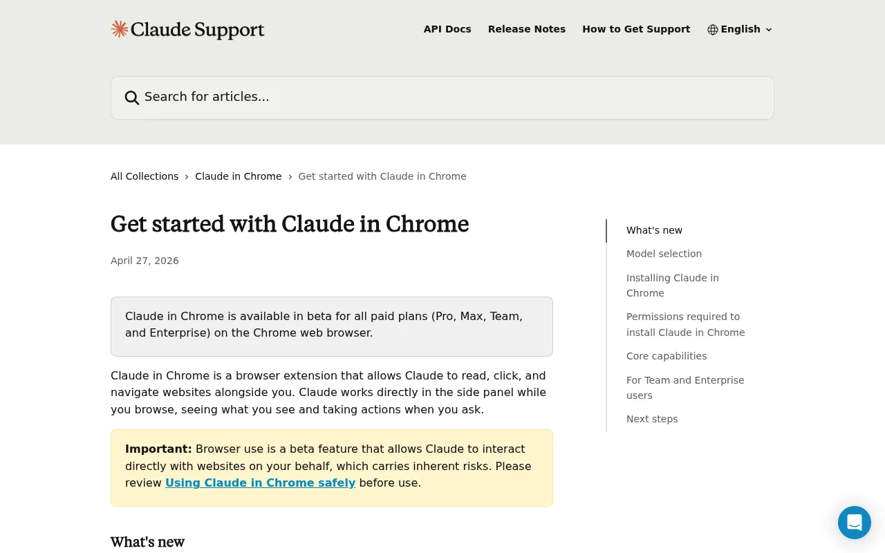 Claude in Chrome screenshot