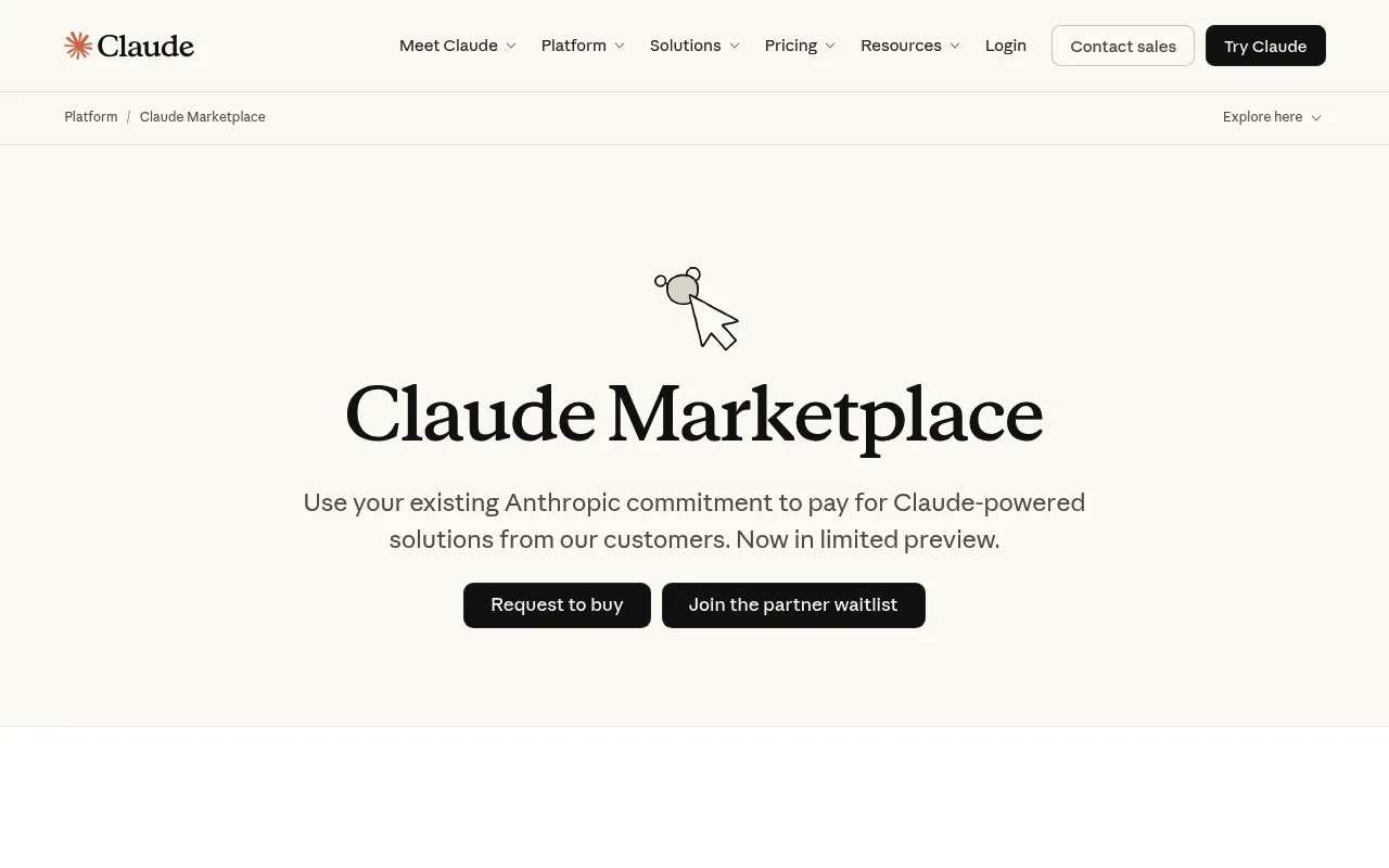 Claude Marketplace screenshot