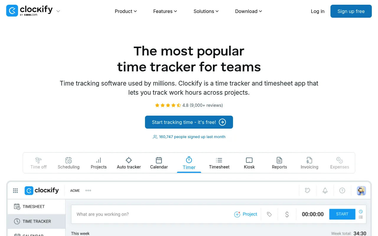 Clockify screenshot