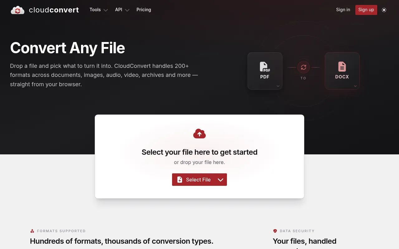 CloudConvert screenshot