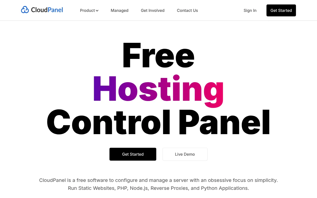 CloudPanel screenshot