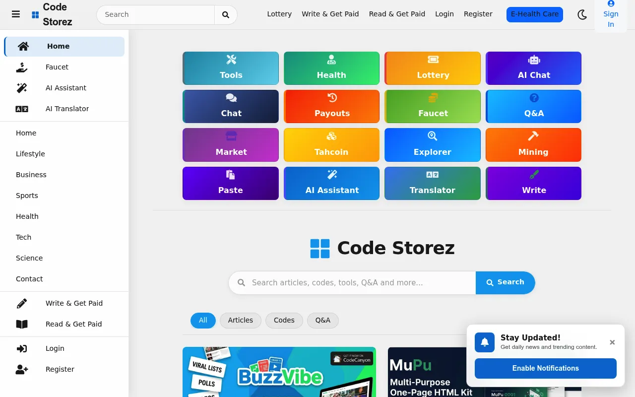 CodeStorez screenshot