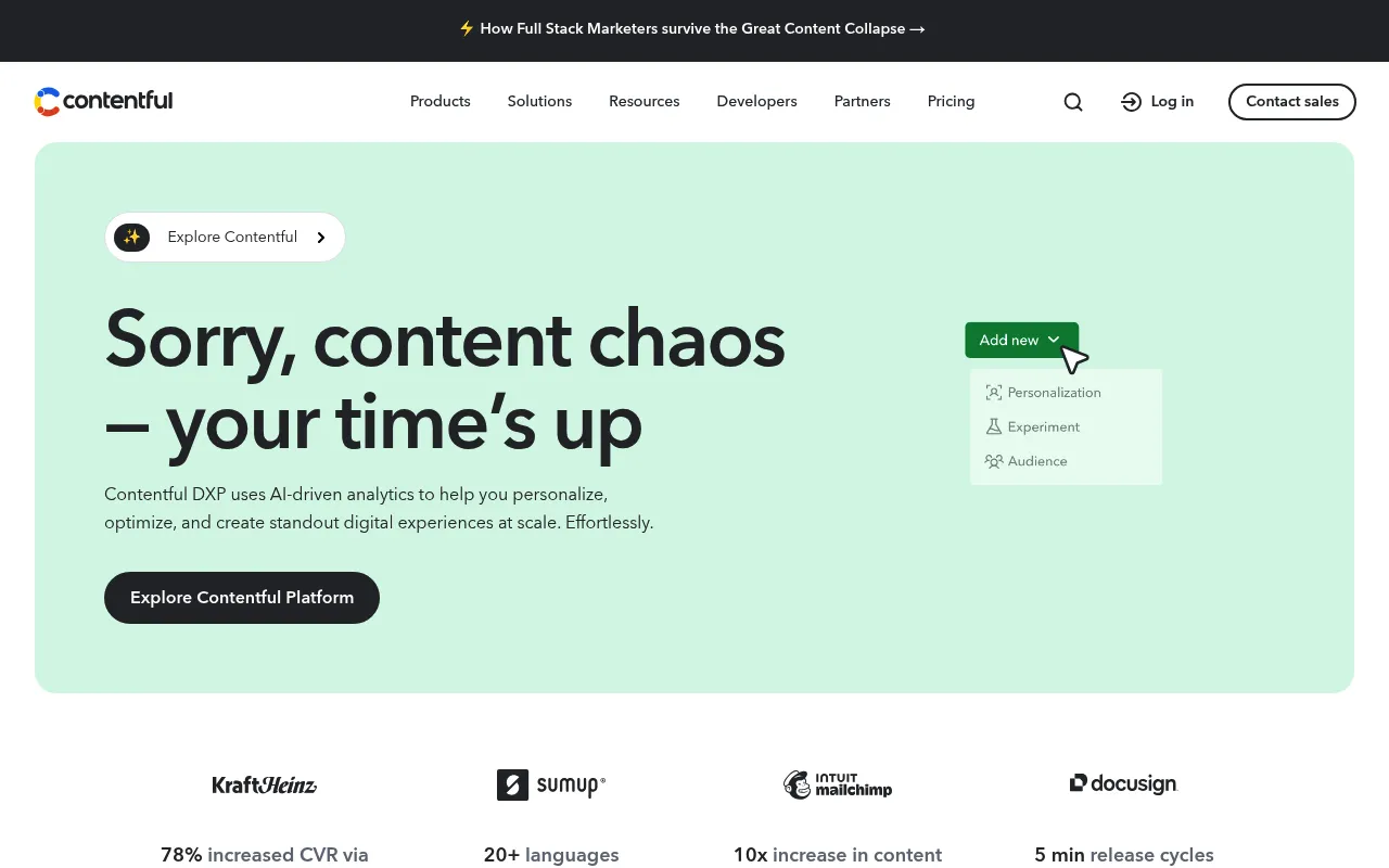 Contentful screenshot