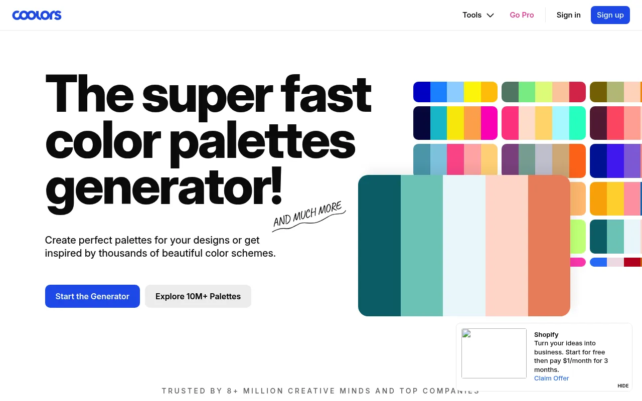 Coolors screenshot