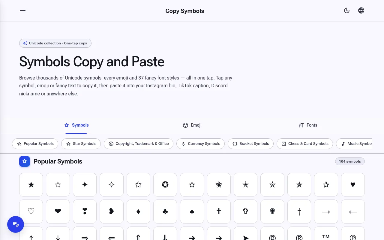 Copy Symbols screenshot