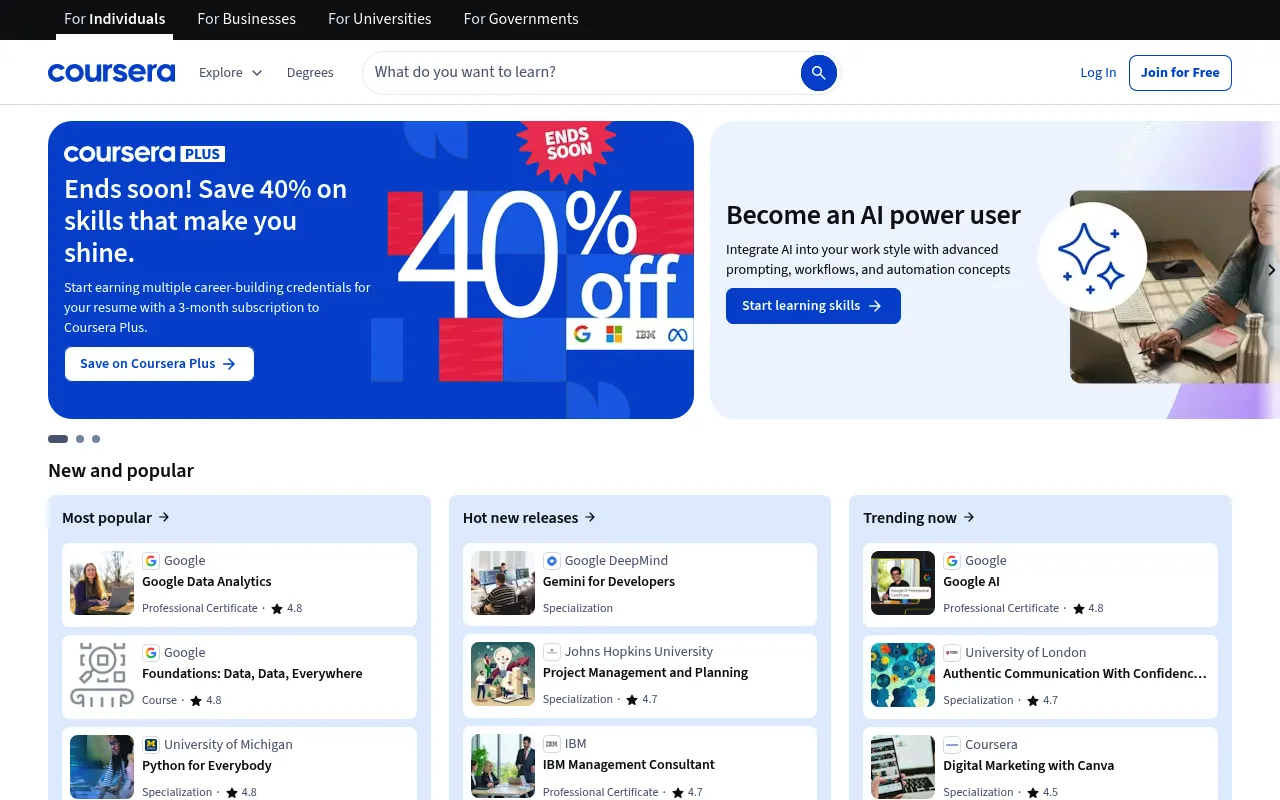 Coursera screenshot